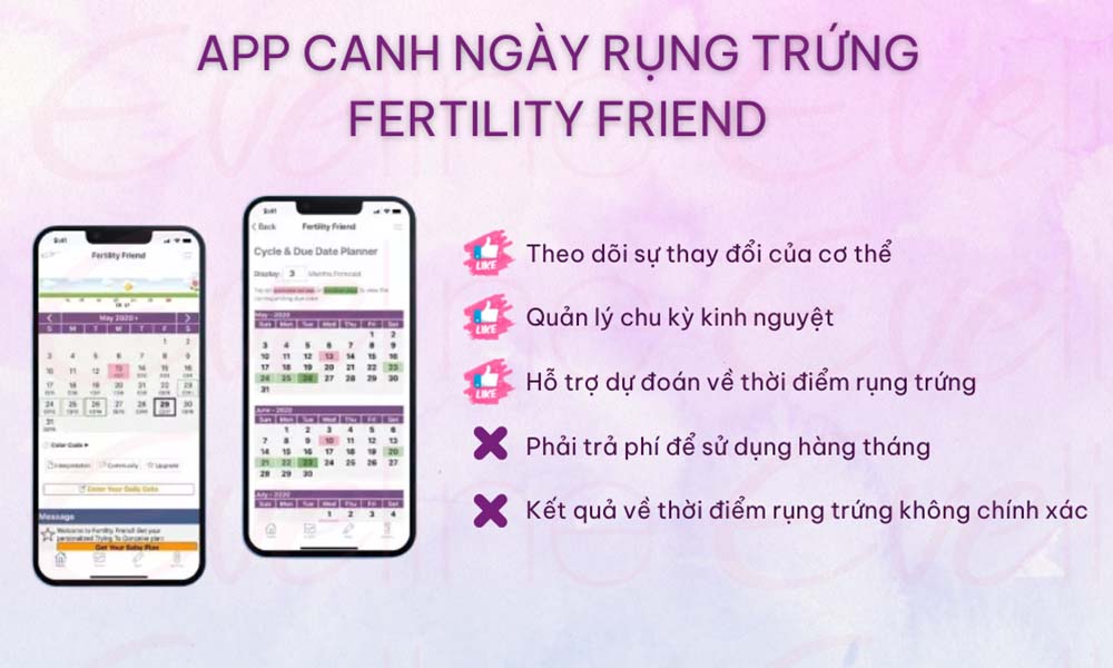 App canh ngày rụng trứng Fertility Friend