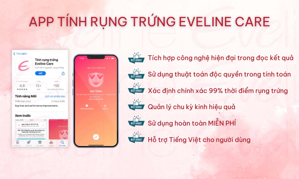 App tính ngày rụng trứng Eveline Care