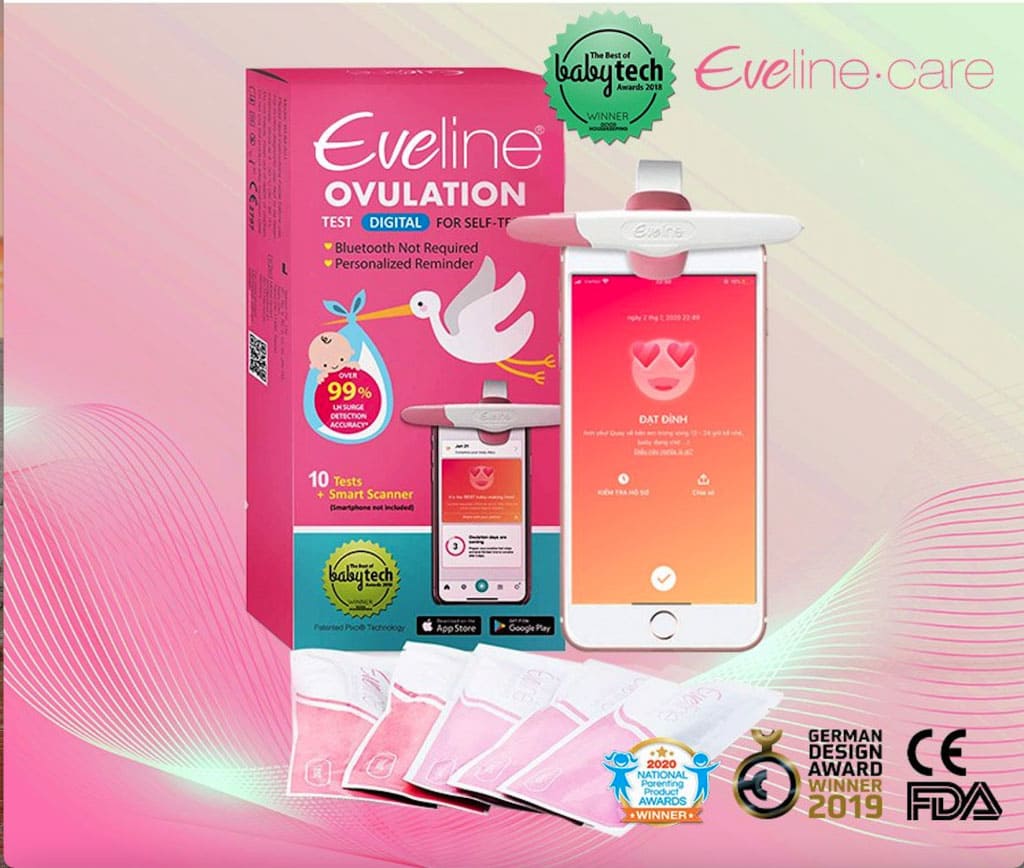 Que thử rụng trứng điện tử Eveline tối ưu hoá cơ hội thụ thai bé gái