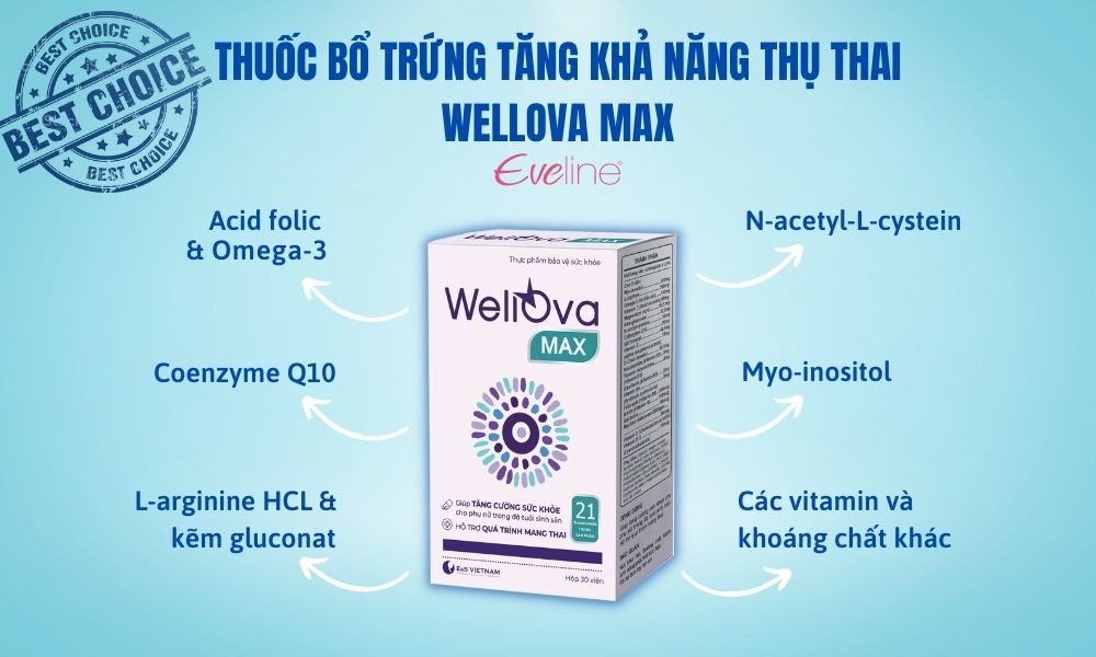 Thuốc bổ trứng tăng khả năng thụ thai Wellova Max