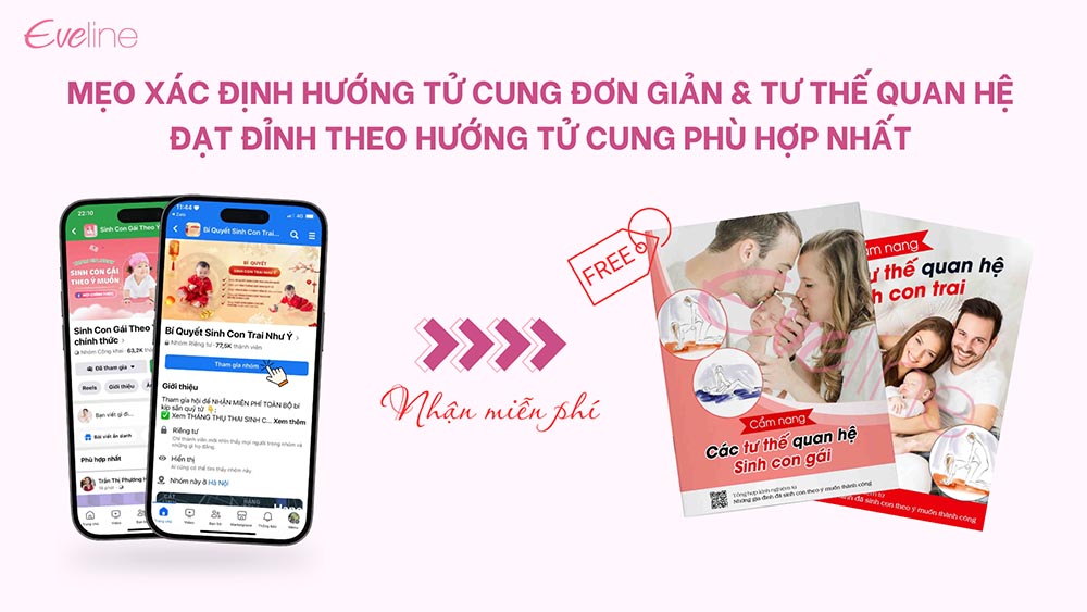 Tham gia nhóm nhận Miễn Phí mẹo xác định hướng tử cung và tư thế quan hệ sớm đón bé
