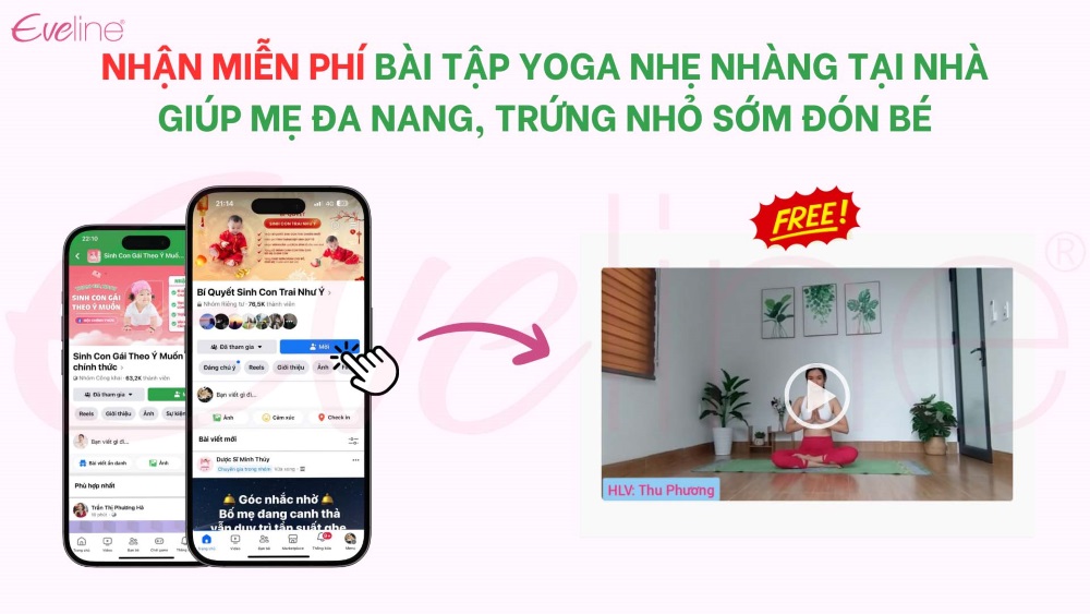 Mời mẹ tham gia hội để nhận miễn phí bài tập yoga