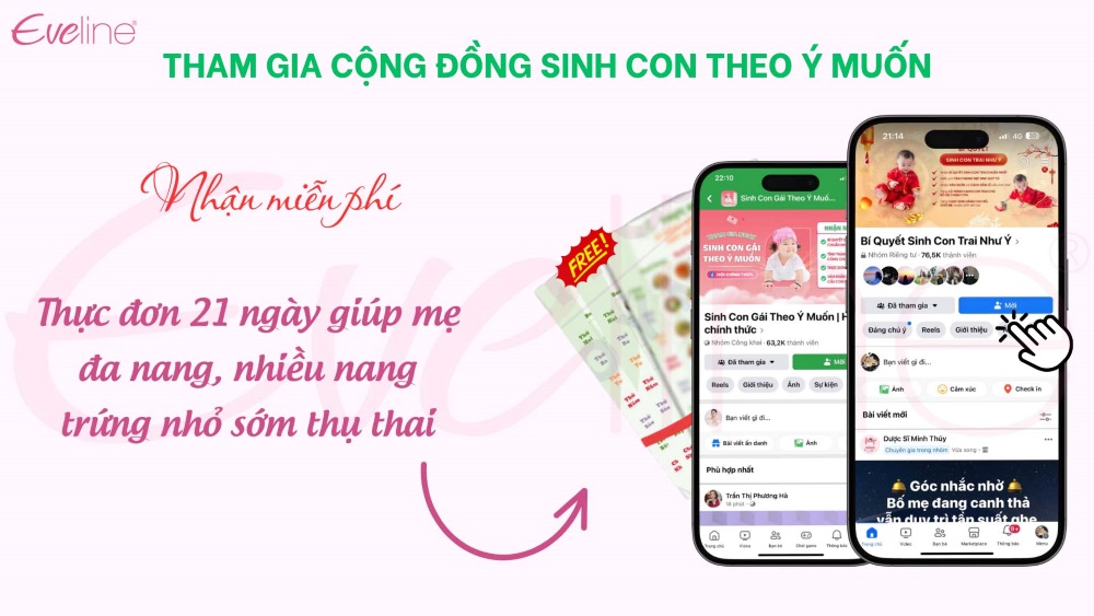 Mời mẹ tham gia hội để nhận thực đơn 21 ngày bổ trứng