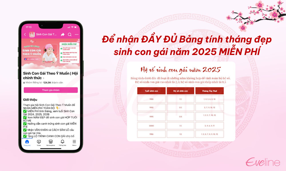 Nhận bảng tính tháng đẹp sinh con gái năm 2025 MIỄN PHÍ