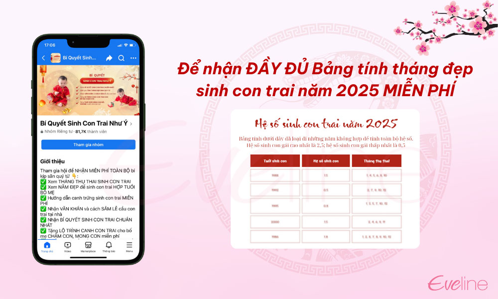 Nhận bảng tính tháng đẹp sinh con Trai năm 2025 MIỄN PHÍ