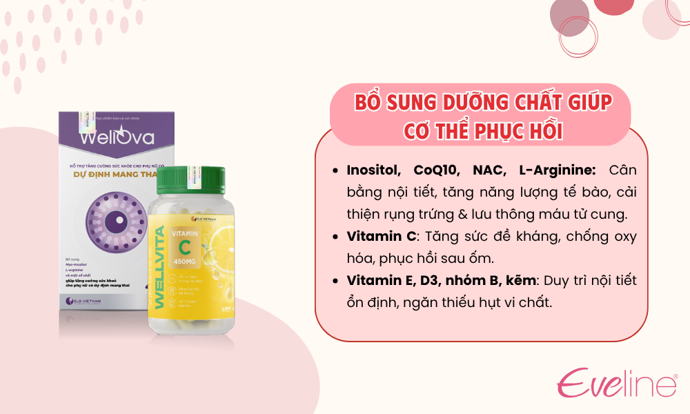 Bổ sung thêm các dưỡng chất cần thiết giúp cơ thể nhanh chóng phục hồi